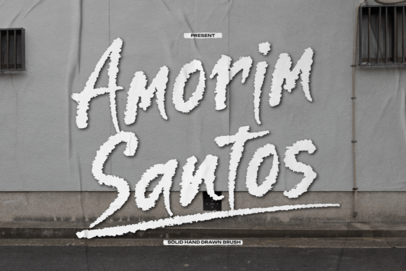 Amorim Santos: A Gritty Brush Font for Bold Editorial Statements
