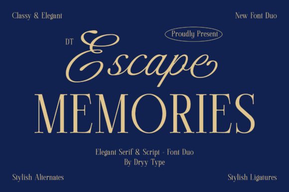Dt Escape Memories: Elegant Display Font for Stylish Designs